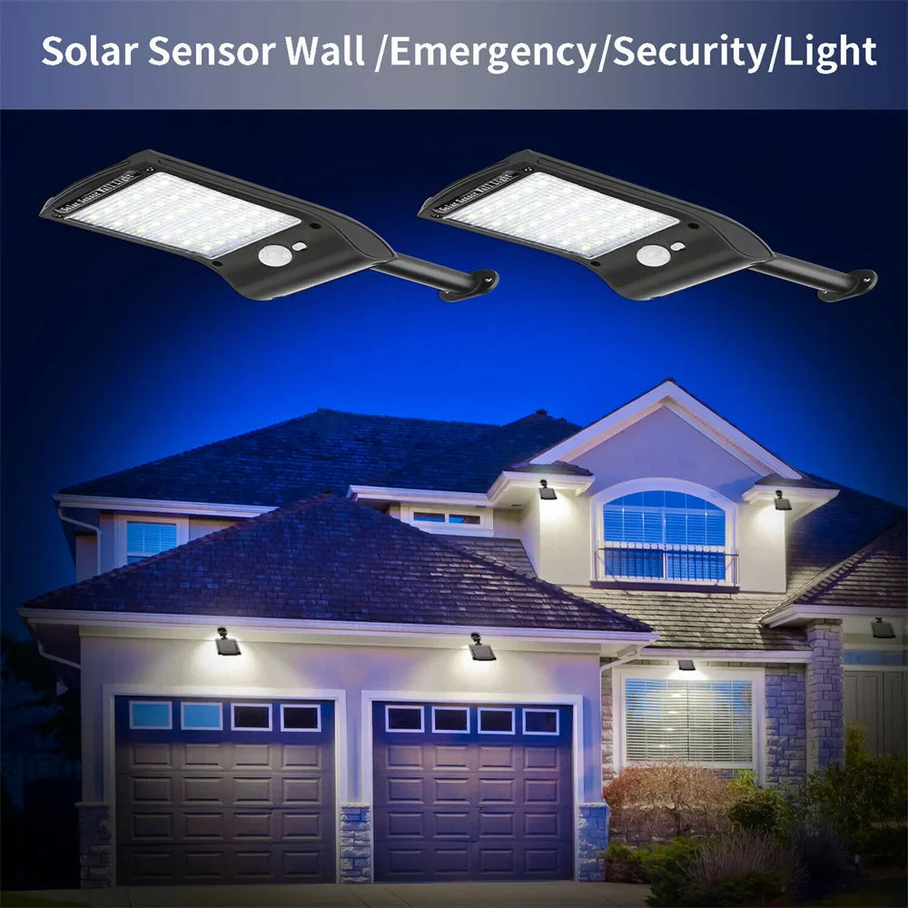 BrightSky 36 | Solarbetriebene Außenleuchte | Bewegungssensor & Wetterfest | 36 LEDs
