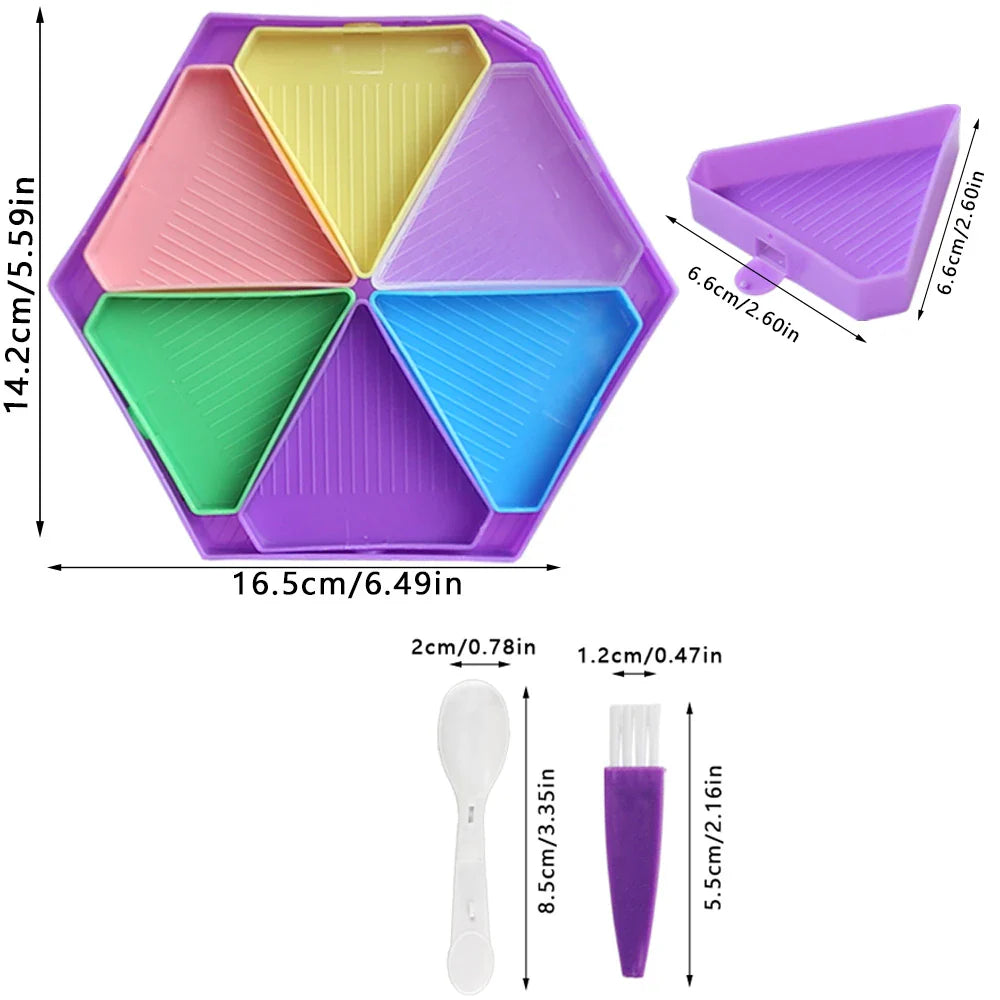 Craftello HexaSort | 6-Fach Diamond Painting Palette | Mit Zubehör | Sauber & Übersichtlich