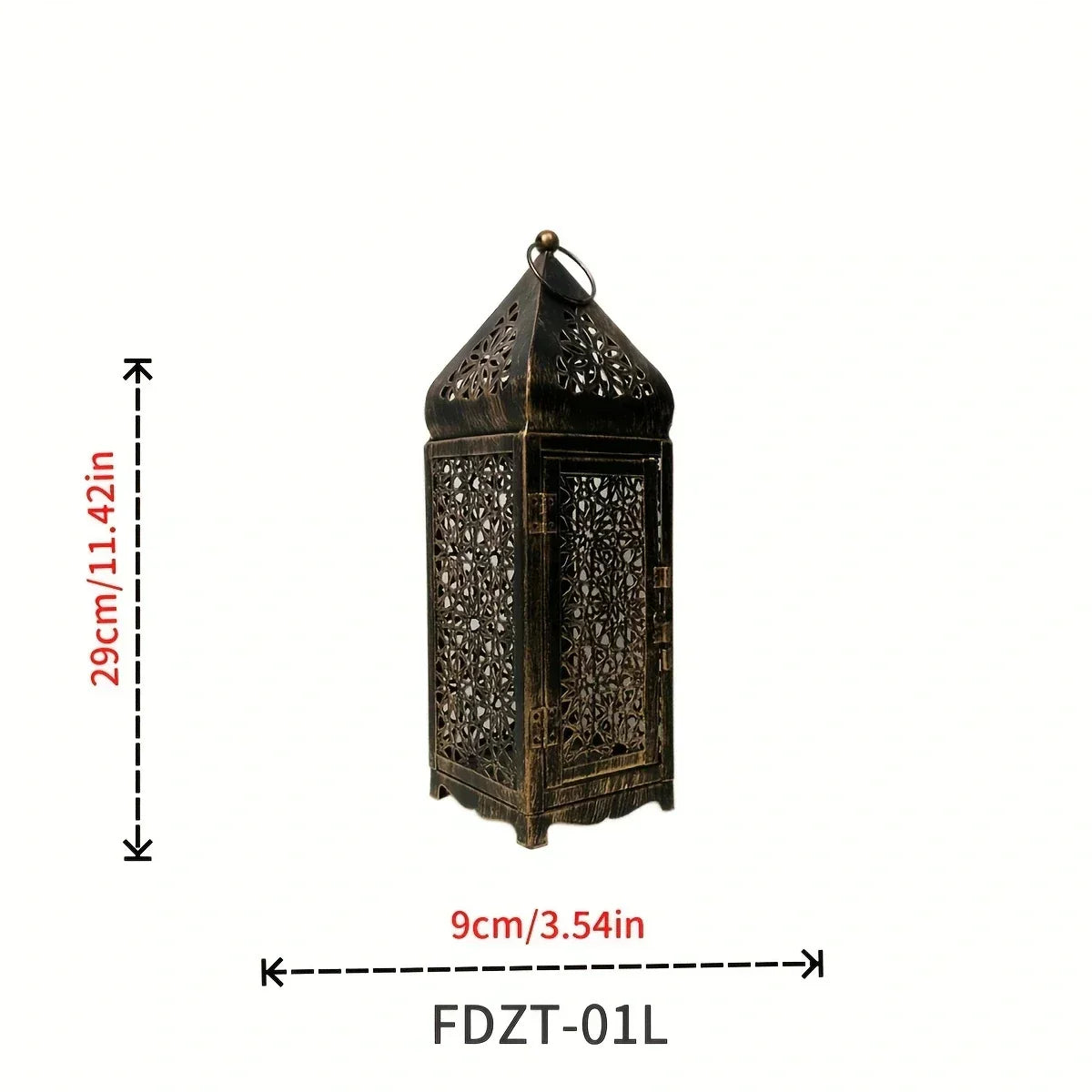 MystiGlow Laterne | Orientalisches Design | Handgefertigt aus Eisen | Bronzelook | Für Innen & Geschützte Außenbereiche