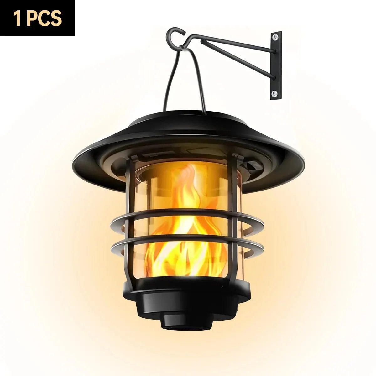 LumaFlame | Solar-Hängelaterne | Flackerndes Flammenlicht | Edelstahl & Glas
