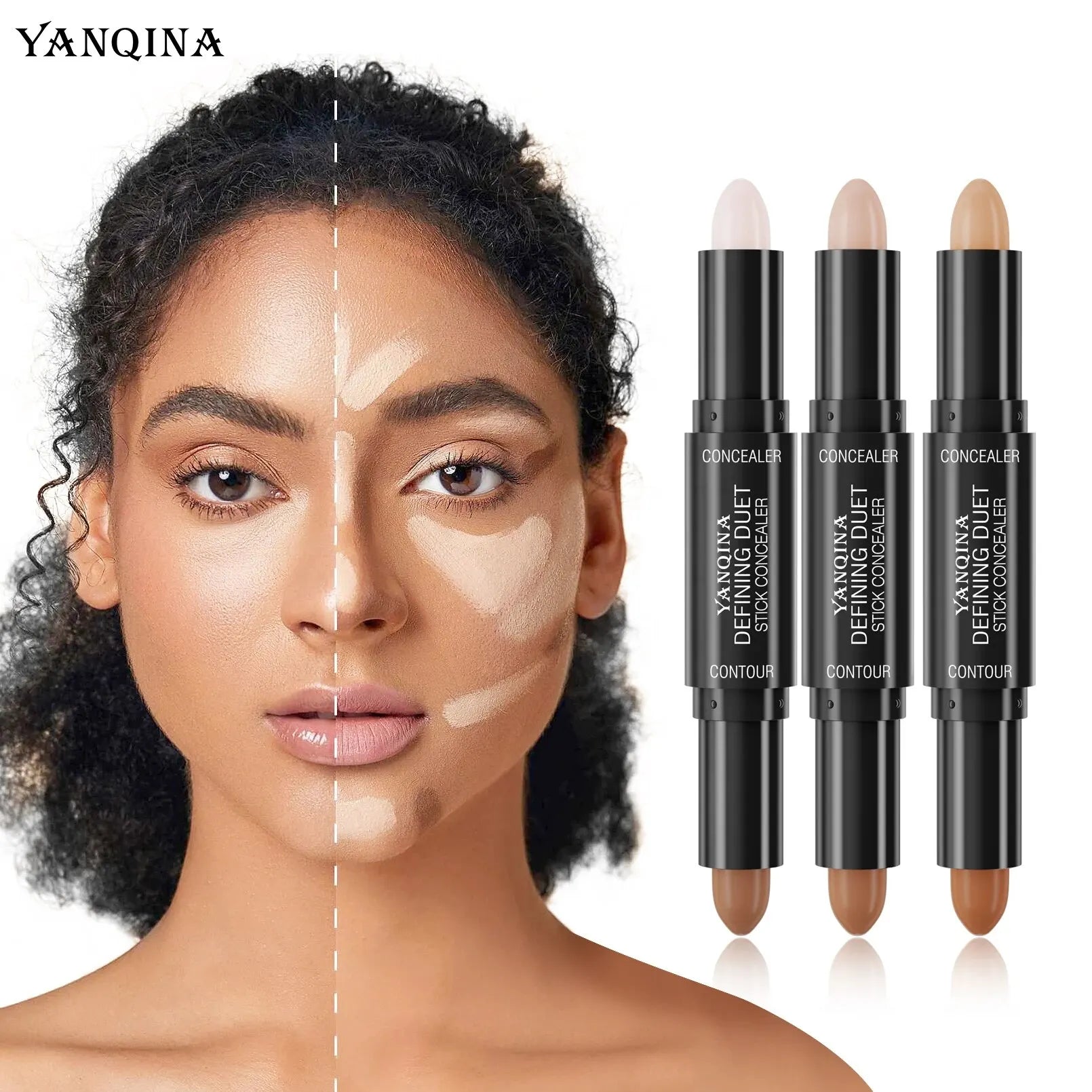 GlowContour | 2-in-1 Contour & Highlighter Stick | Wasserfest & Langanhaltend | Für Alle Hauttypen