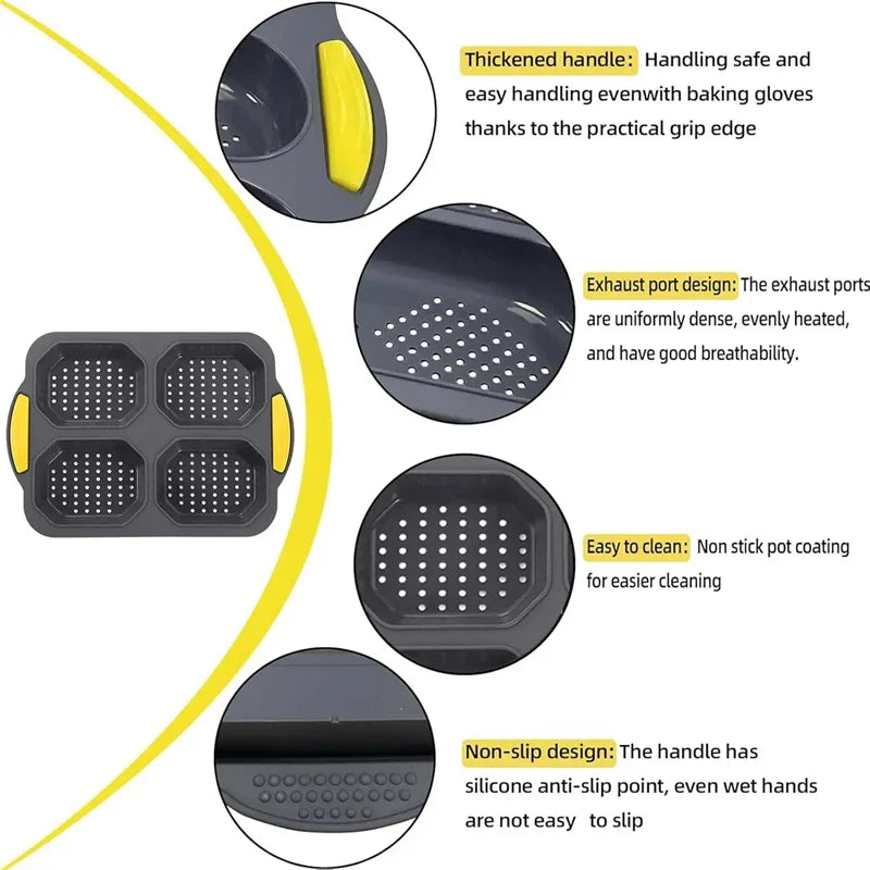 Bunello Burgerform | Silikon Backform für Buns | Antihaft & Hitzebeständig | 6er-Form
