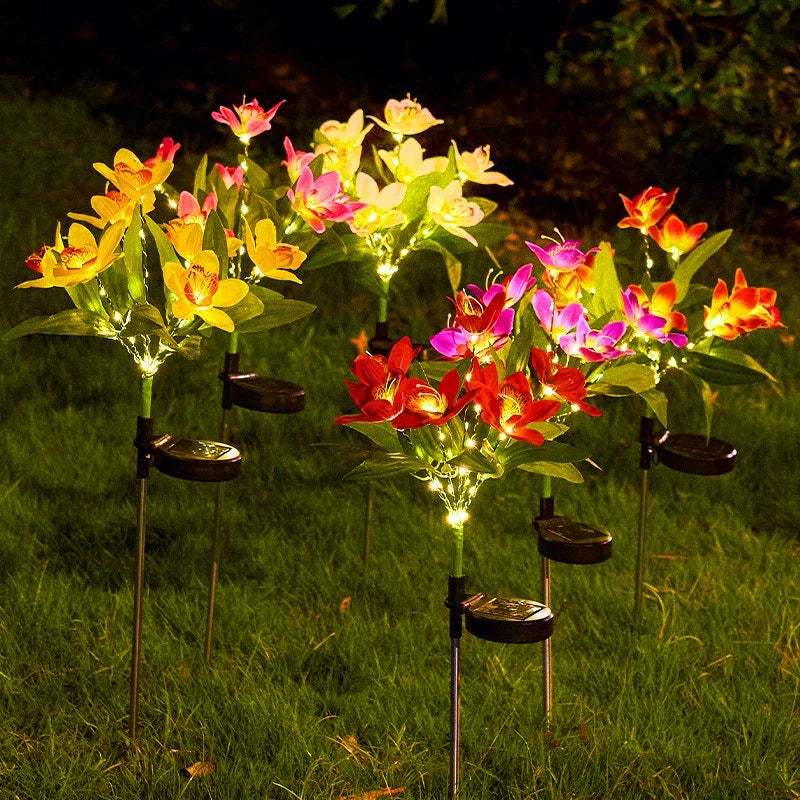 OrchidGlow SolarLight | Solar Orchideen-Gartenleuchte | Farbwechselnd | Wetterfest & Einfach zu Installieren