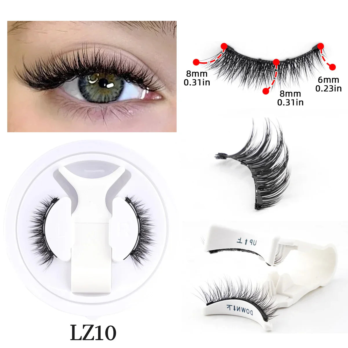 LuxeLash Magnetic Eyelashes | Wiederverwendbar | 1 Paar mit Magnetischer Pinzette | Handgemacht & Natürlich