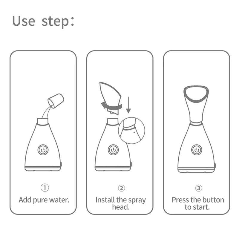 HydraGlow Nano Facial Steamer | Kompakt & Wiederaufladbar | Feuchtigkeitsboost & Hautstraffung