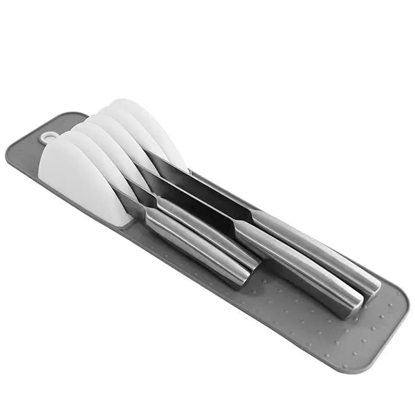 KitchenGuard | Messer-Organizer für Schubladen | Rutschfest, platzsparend & hygienisch | Sichere Aufbewahrung für bis zu 11 Küchenmesser