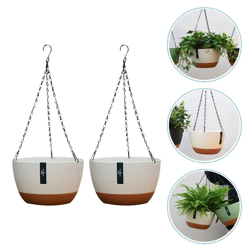 Bloomexa Hängeblumentöpfe | 2er Set | Wetterfest & Modern | Für Balkon, Zaun & Innenbereich