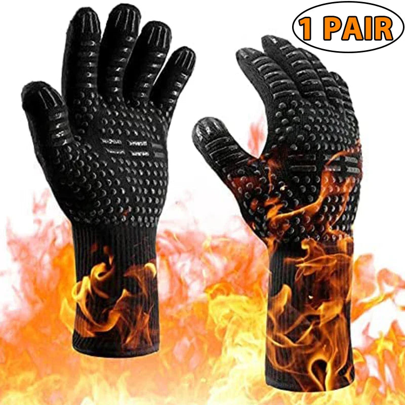Flammexon | Grillhandschuh | Hitzeschutz bis 800 °C, rutschfest, komfortabel | Für Grill, Backofen & Outdoor-Küche