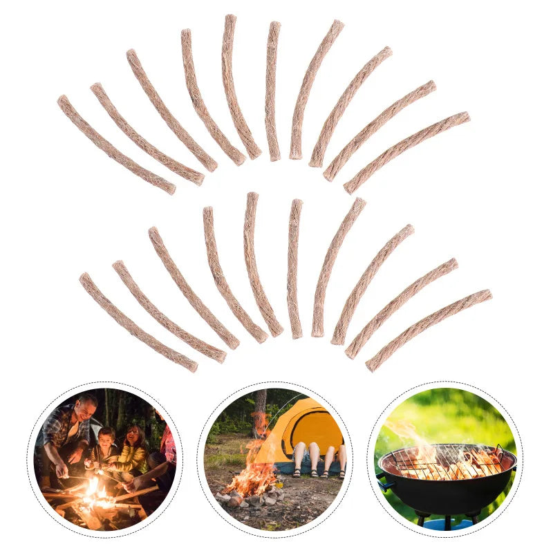 FireStarter Natur | Hanf Dochte | Feuerfest & Wetterbeständig | 10 Stück Set