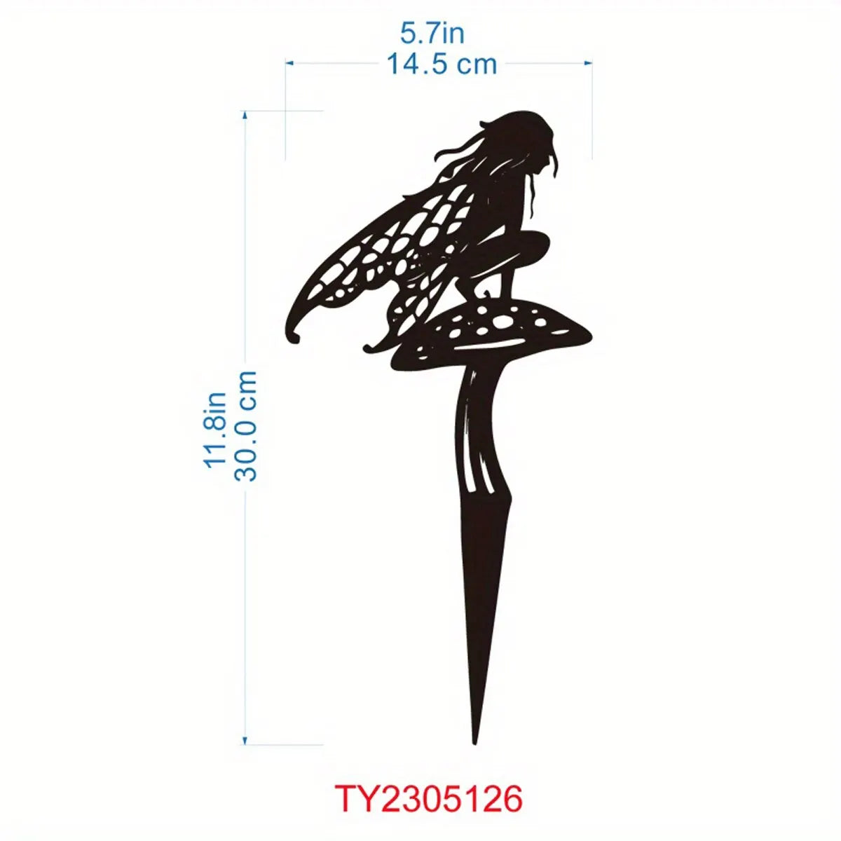 Mythoria Gartenfee Dekofigur | Metall Silhouette | Wetterfest & Rostfrei | Für Rasen & Beet