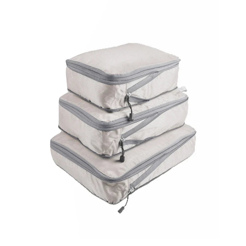 PackMate | Kompressions-Reiseset | Platzsparend & Organisiert | Atmungsaktive Mesh-Taschen