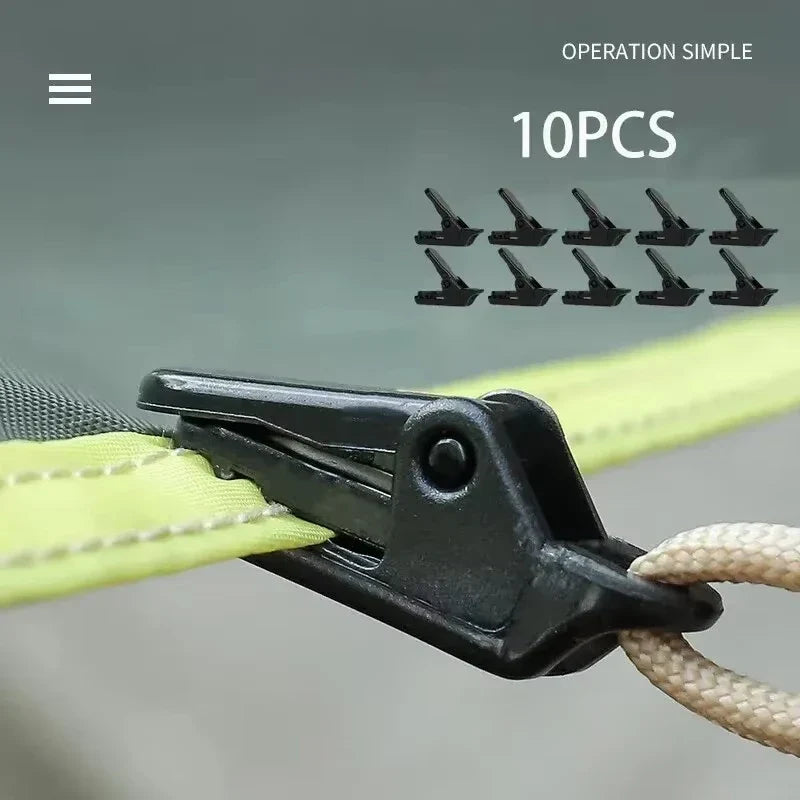 Gripora TarpLock | Mini-Zeltclip Outdoor | Ultraleicht & Rutschfest | Für Planen & Tarps | 10 Stück