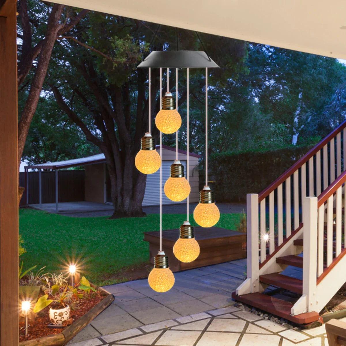SolaraSphere | Solar LED-Windspiel | Farbwechselnd | Wetterfest & Robustes Design