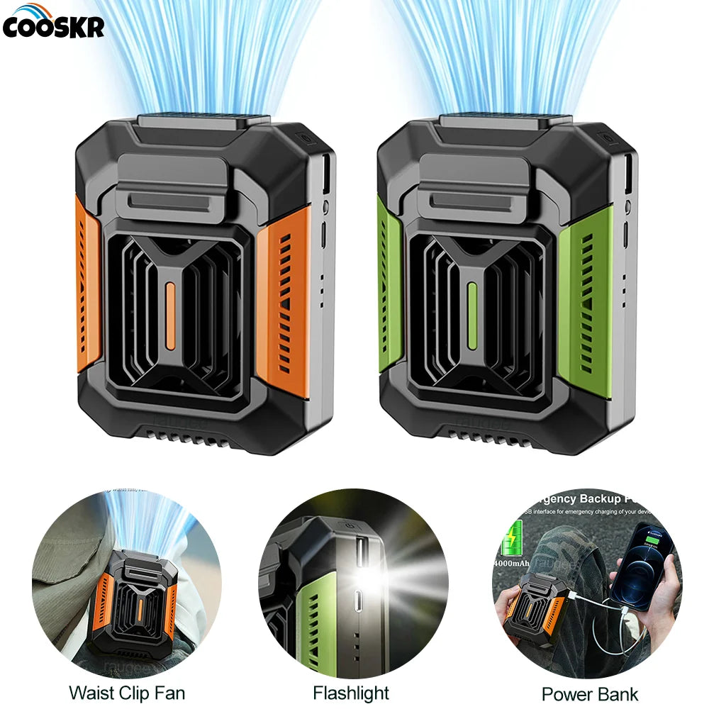 Venturio 3-in-1 Clipventilator | Mit LED & Powerbank | Tragbar & Leistungsstark | 4000 mAh Akku
