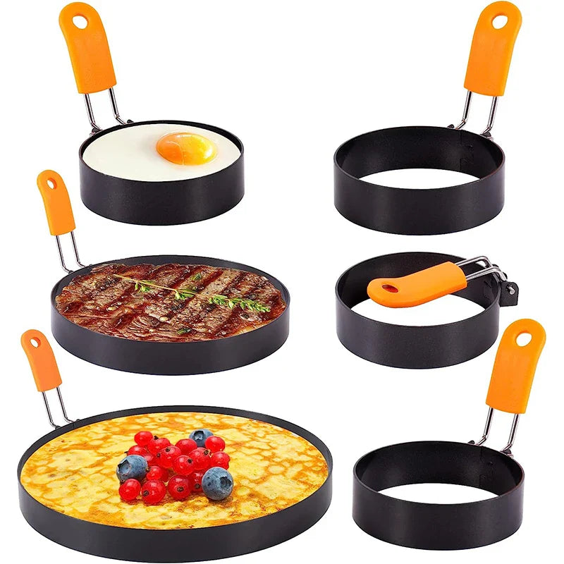 Formelio | Ei- & Pancakeform | Silikon, Edelstahlgriff, Antihaft | Frühstück & Grill
