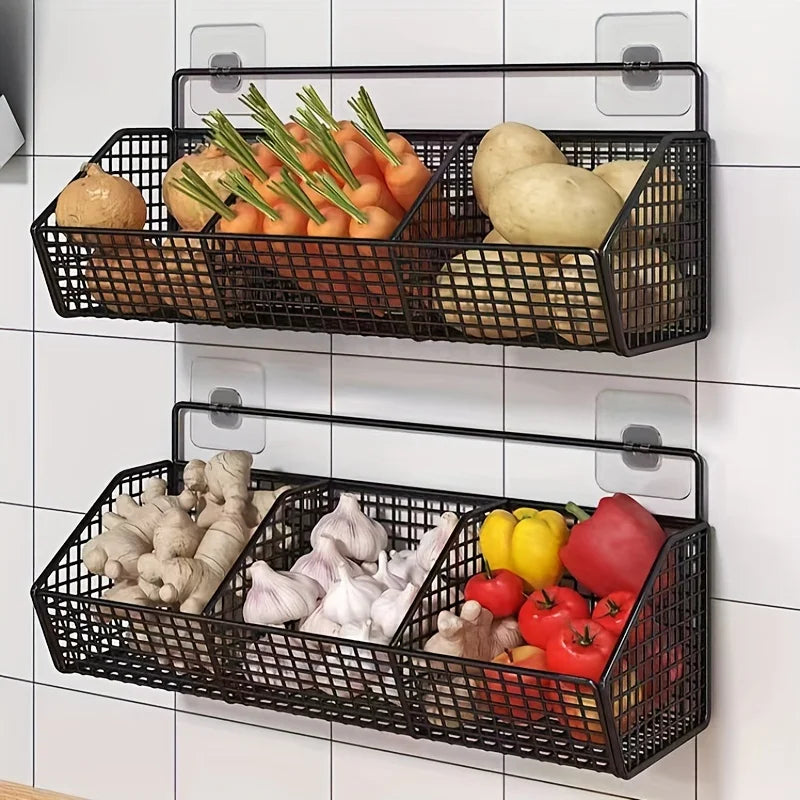 EcoBask | 3in1 Aufbewahrungskorb | Rostfrei & Pflegeleicht | Mit Klebepad