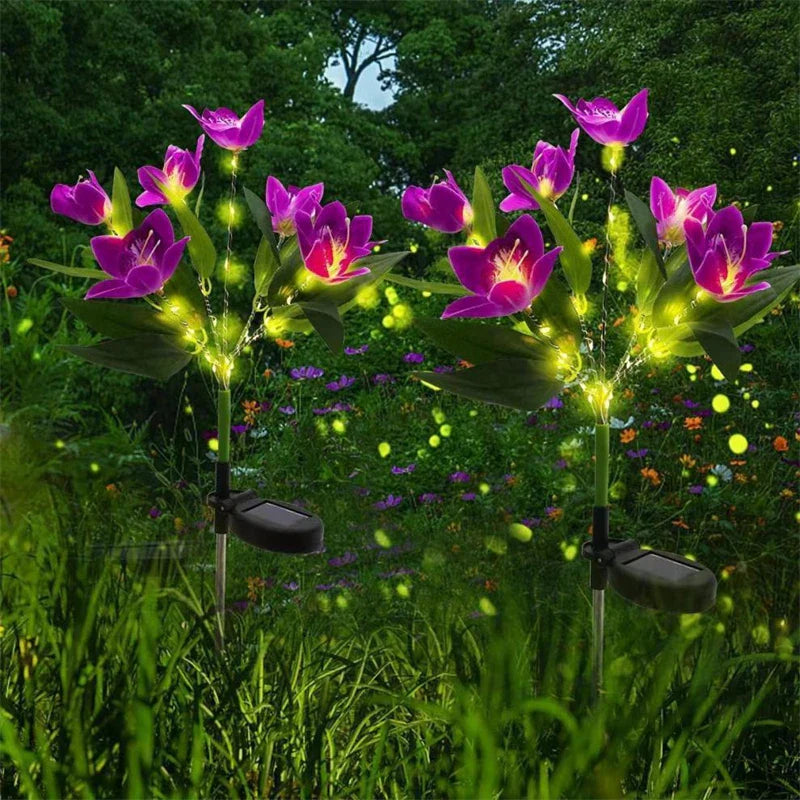OrchidGlow SolarLight | Solar Orchideen-Gartenleuchte | Farbwechselnd | Wetterfest & Einfach zu Installieren