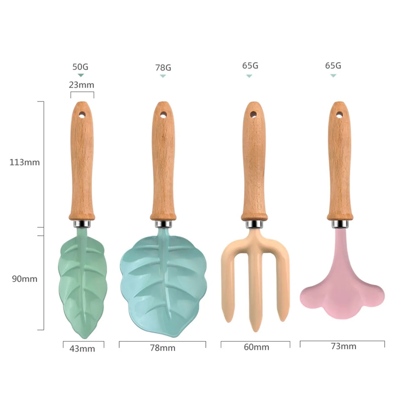 GardenJoy Little Gardener Kit | Buntes Gartenset für Kinder | Mit Buchenholzgriffen & Stabilen Werkzeugen