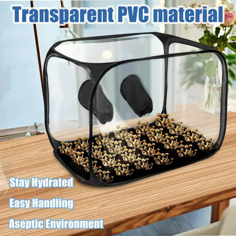 Fungrow Pilzzuchtzelt | 91 cm Indoor-Growbox | Transparentes PVC | Faltbar & Luftdicht