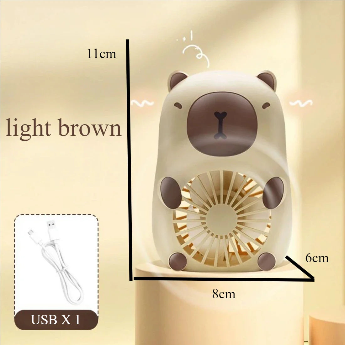 ChillPaws | Mini USB Ventilator | 3 Windmodi | Niedliches Design | USB Wiederaufladbar