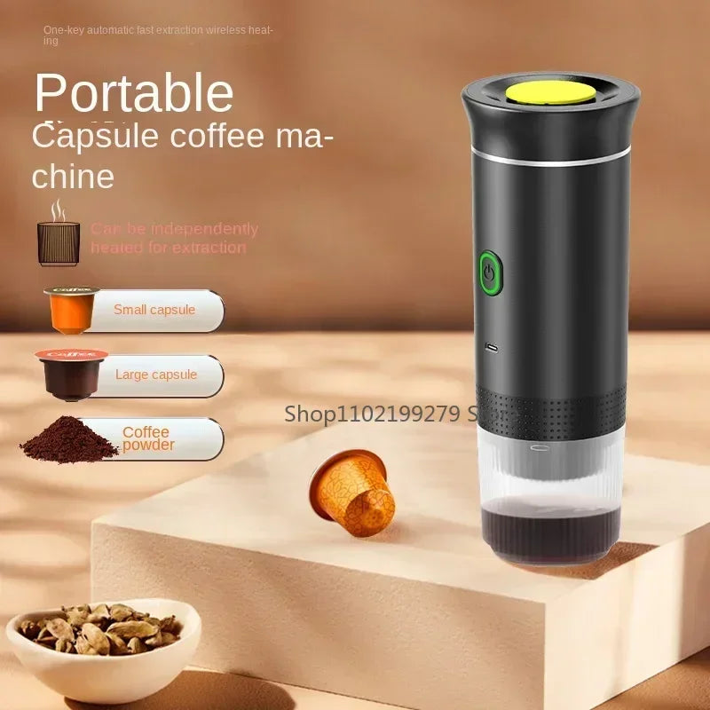 CafeGo | Kabellose Espressomaschine | 3-in-1 Funktion für Kapseln & Kaffeepulver | Tragbar für Reisen & Camping