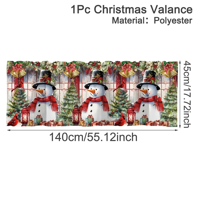 NoëlHome Weihnachtsvorhänge Kurz | Festliche Fensterdeko | 100 % Polyester | Küche & Badezimmer | Weihnachtskollektion 2025