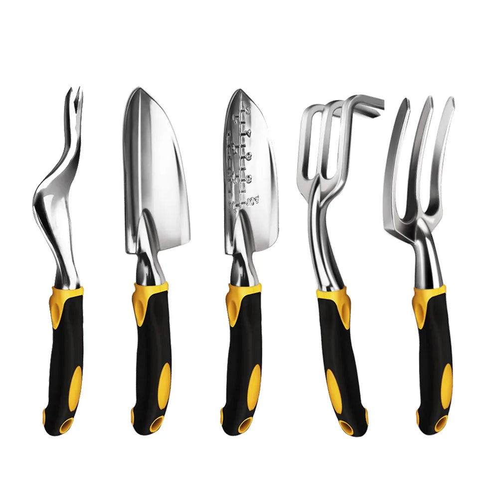 Plantiva Gartenwerkzeug Set | Edelstahl & Ergonomisch | Mit Handschuhen & Skala