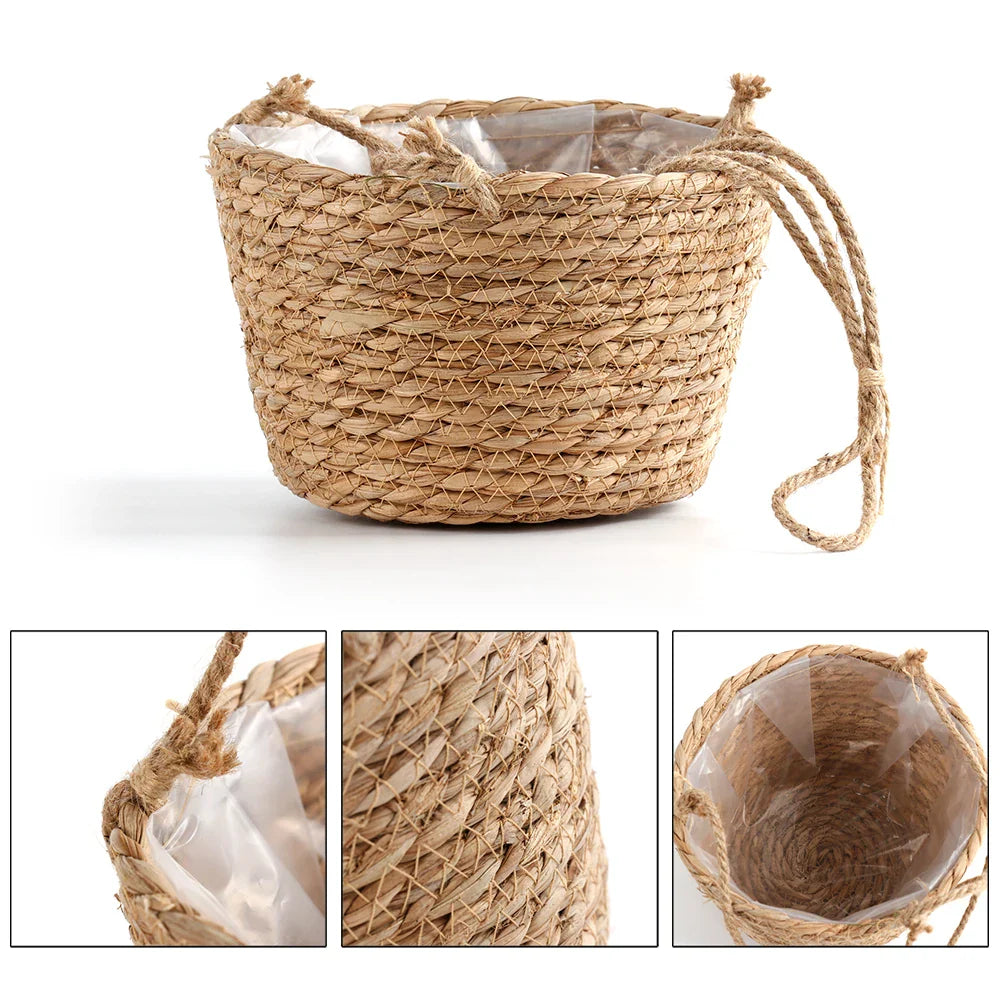 MacraNest Hängekorb | Boho Makramee Design | 100 % Jute | Für Pflanzen & Aufbewahrung