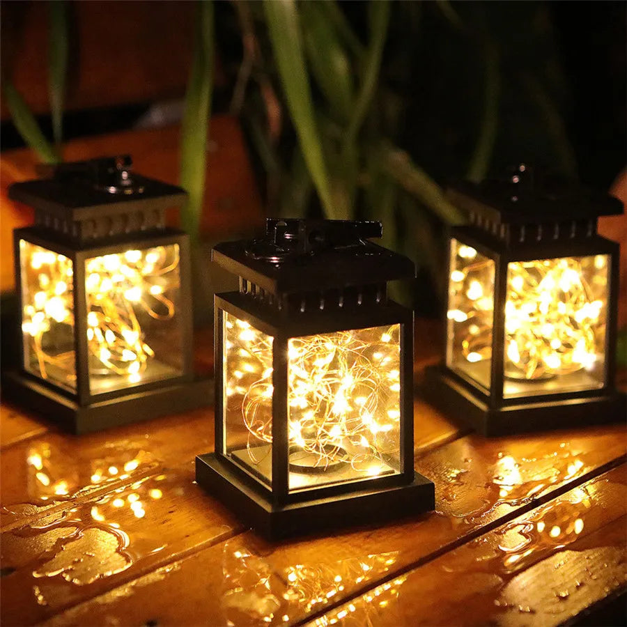 GlowAura Solar Lantern | Kerzenlicht-Effekt | Automatischer Dämmerungssensor | Wetterfest IP44