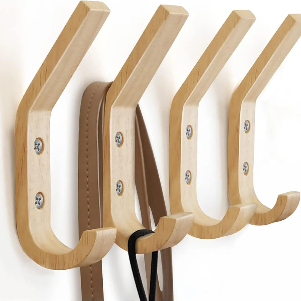 WoodenEssence | Wandhaken Set | Aus Massivholz & Dekorativ | Für Jacken, Schlüssel & Accessoires