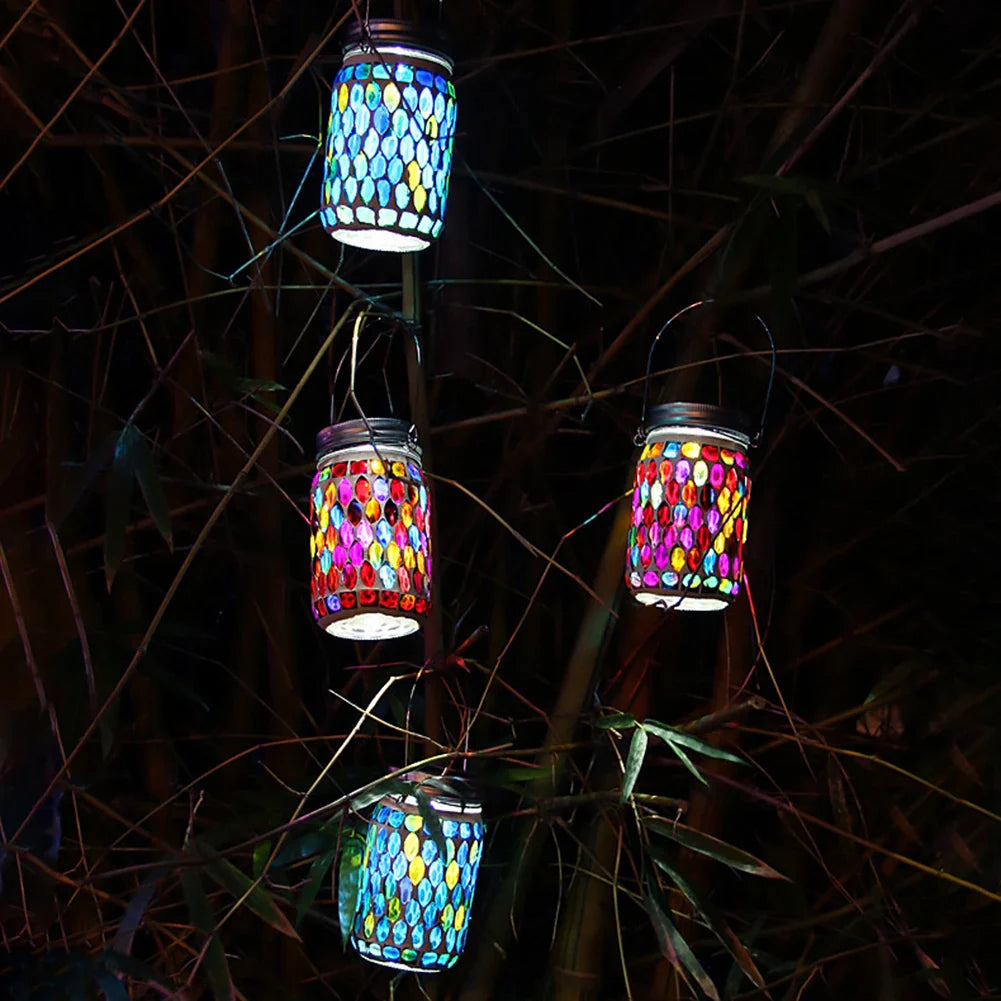 GlorioLume SolarGlow | Mosaik LED Laterne | Solarbetrieben | Dekorativ