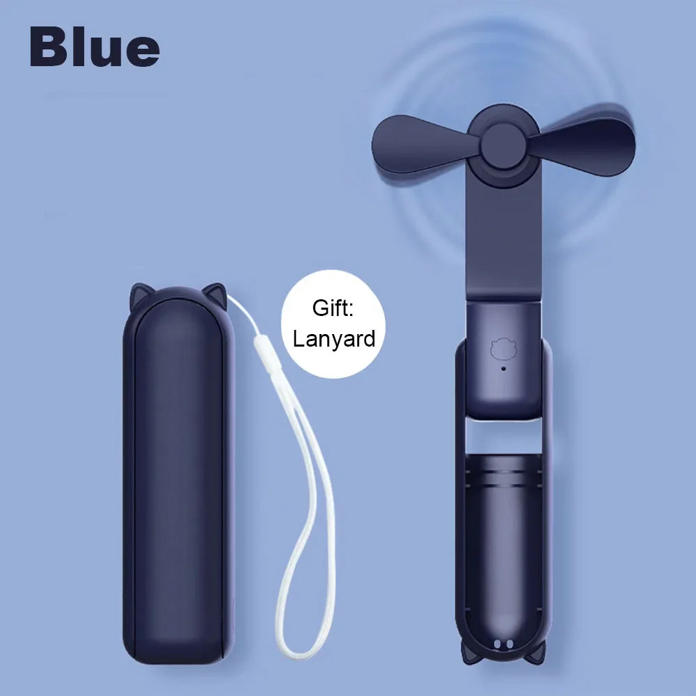 AirNova | Mini-Handventilator | 3 Windstufen | Integrierte Powerbank
