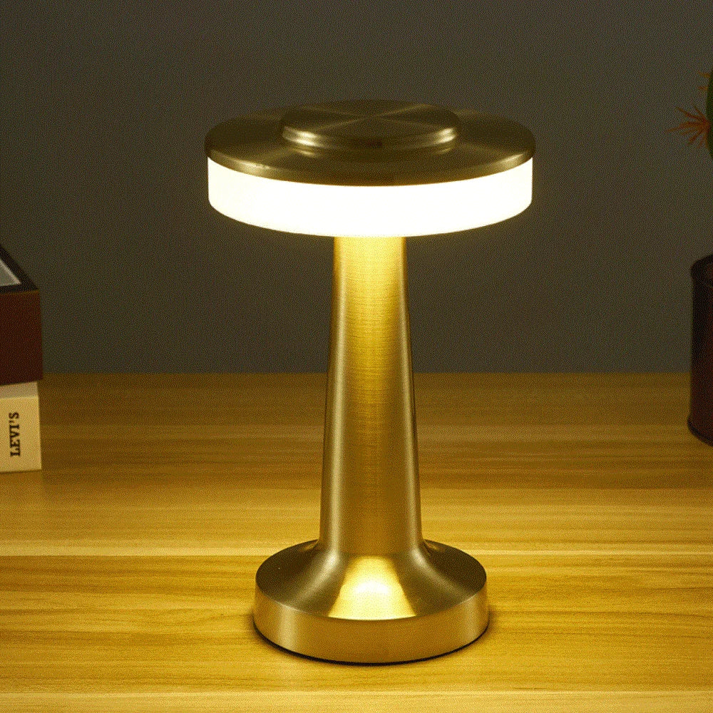 LumaGlow Table Lamp | Kabellose LED-Tischleuchte mit Touch-Dimmfunktion | Retro Design