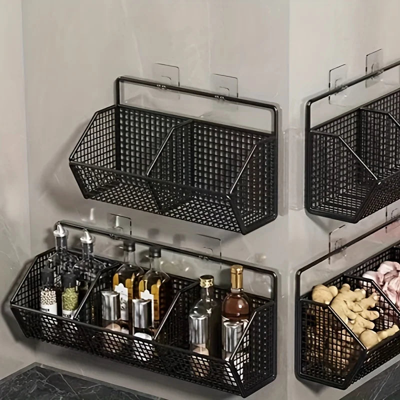 EcoBask | 3in1 Aufbewahrungskorb | Rostfrei & Pflegeleicht | Mit Klebepad