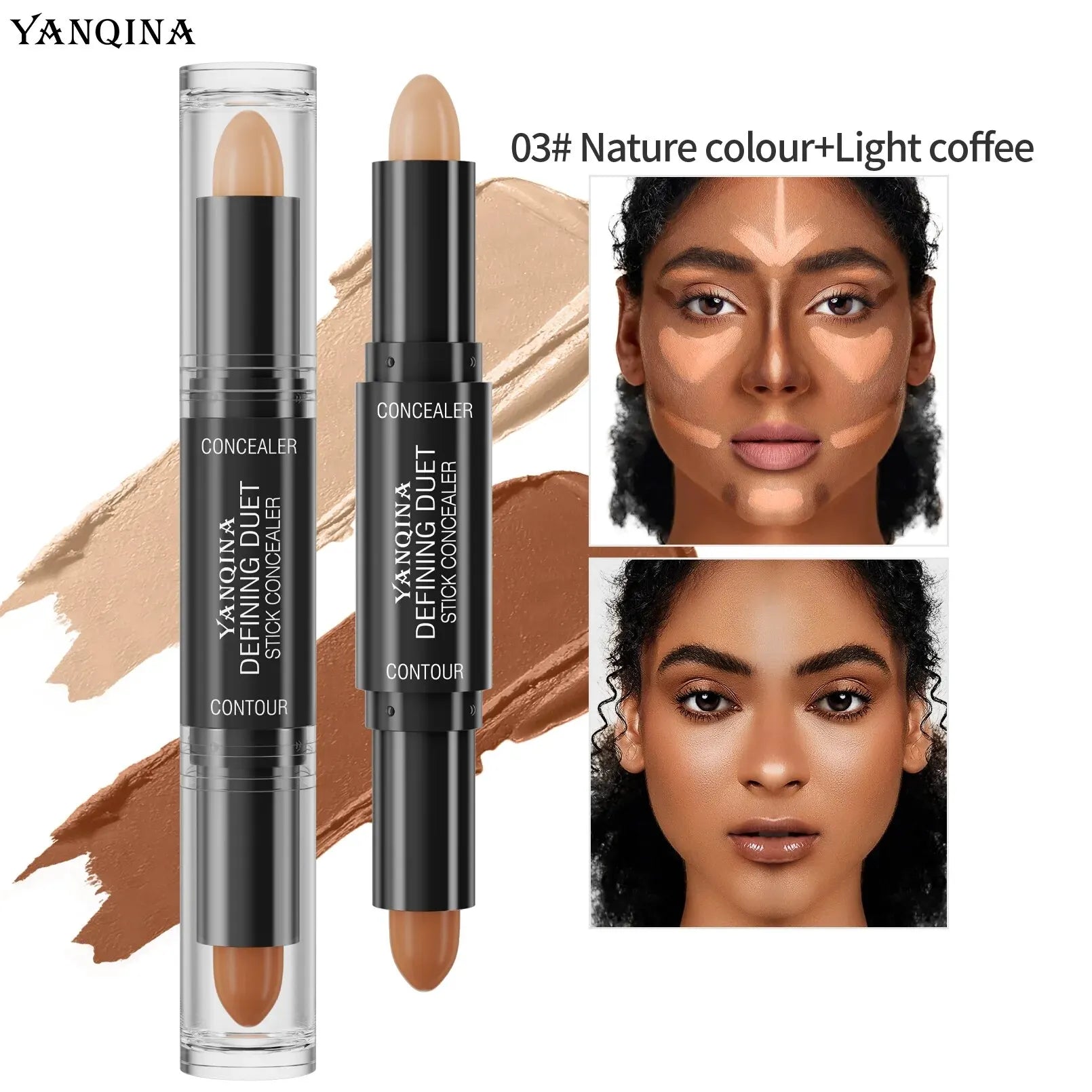 GlowContour | 2-in-1 Contour & Highlighter Stick | Wasserfest & Langanhaltend | Für Alle Hauttypen