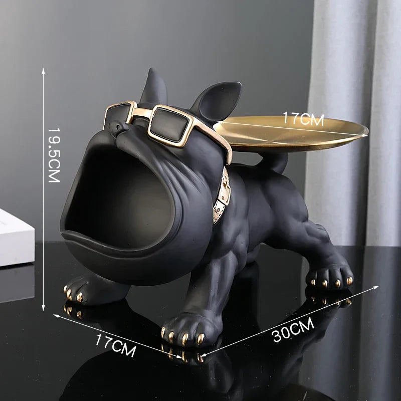 PawVault Bulldog Organizer Figur | Stilvolle Deko | Praktische Aufbewahrung | Geschenkidee für Hundefreunde