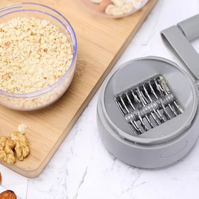 NutriGrind Nussmühle | Manuelle Zerkleinerung von Nüssen und Gewürzen | Edelstahlklingen