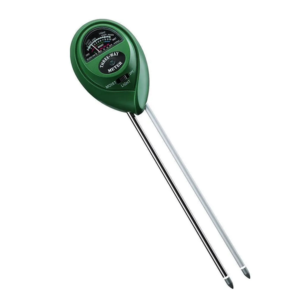 PlantSense 3-in-1 Bodenmessgerät | Feuchtigkeit, pH-Wert & Licht | Ohne Batterien