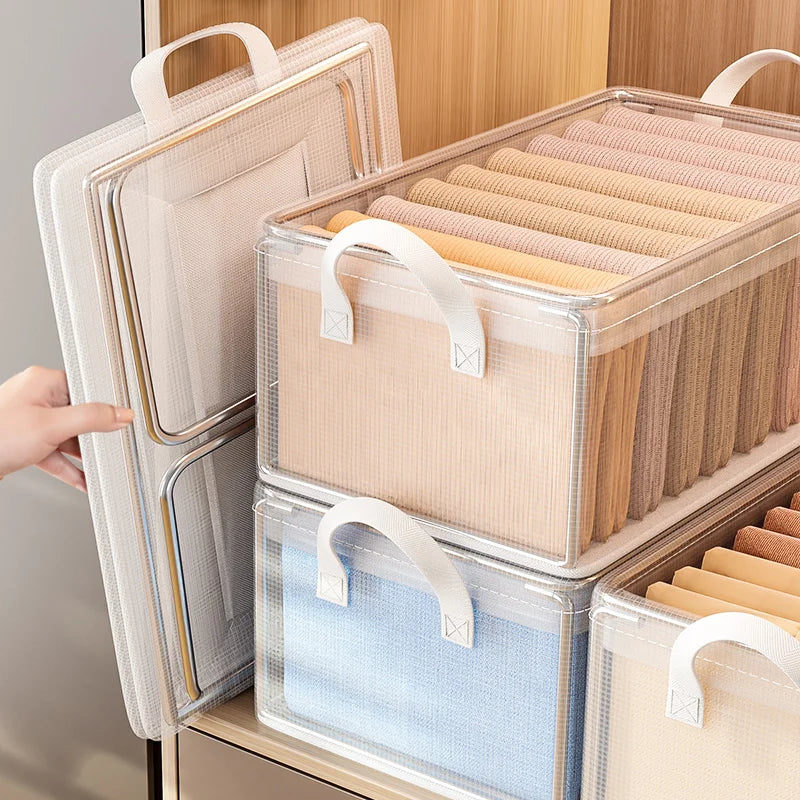 ClearBoxx Aufbewahrungsbox | Transparent & Robustes Design | Faltbar & Platzsparend