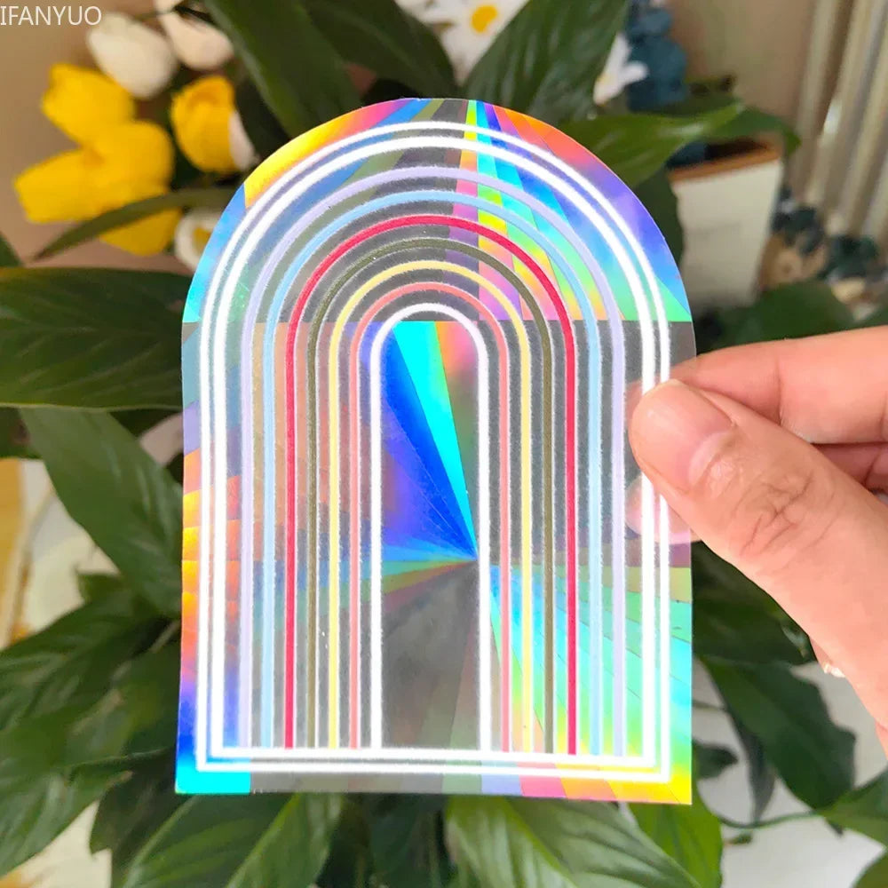 SunGlow Fenstersticker | 3D Regenbogen-Effekt | Selbstklebend & Wiederverwendbar