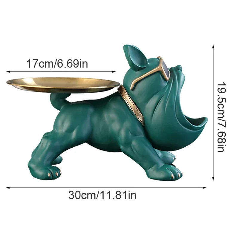PawVault Bulldog Organizer Figur | Stilvolle Deko | Praktische Aufbewahrung | Geschenkidee für Hundefreunde