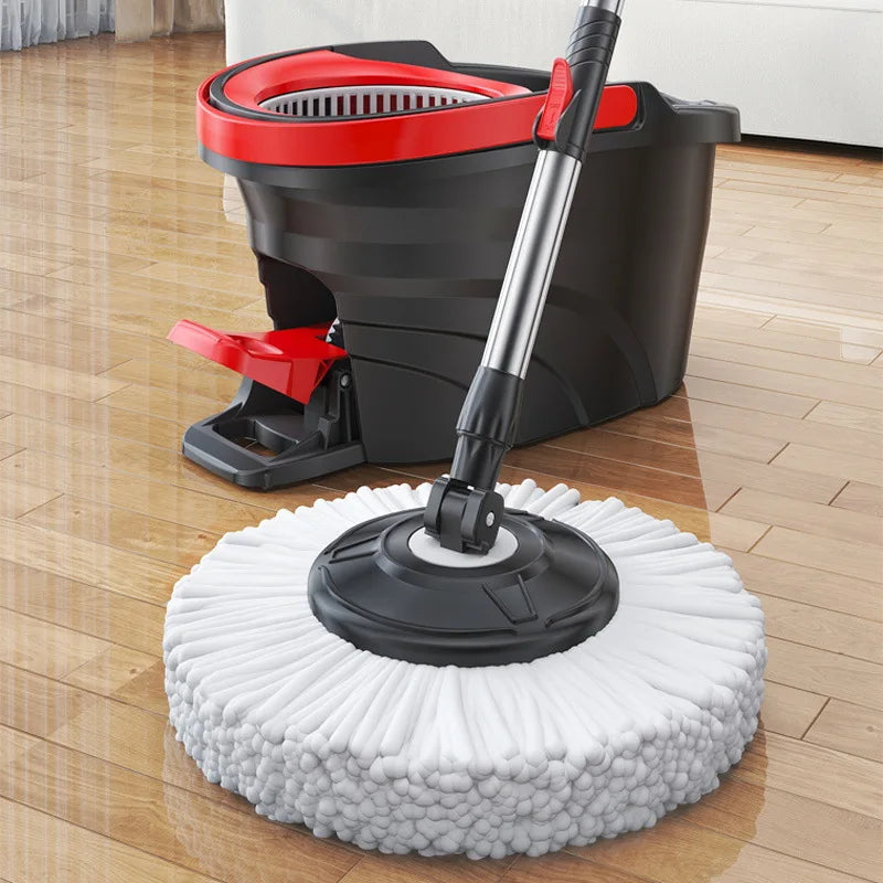 GlideSpin Mop-Set | 360° Drehmechanismus | Müheloses Auswringen & Hygienische Reinigung | Für Alle Bodenarten