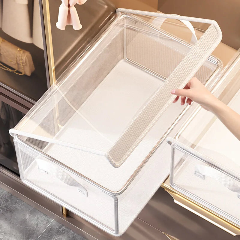 ClearBoxx Aufbewahrungsbox | Transparent & Robustes Design | Faltbar & Platzsparend