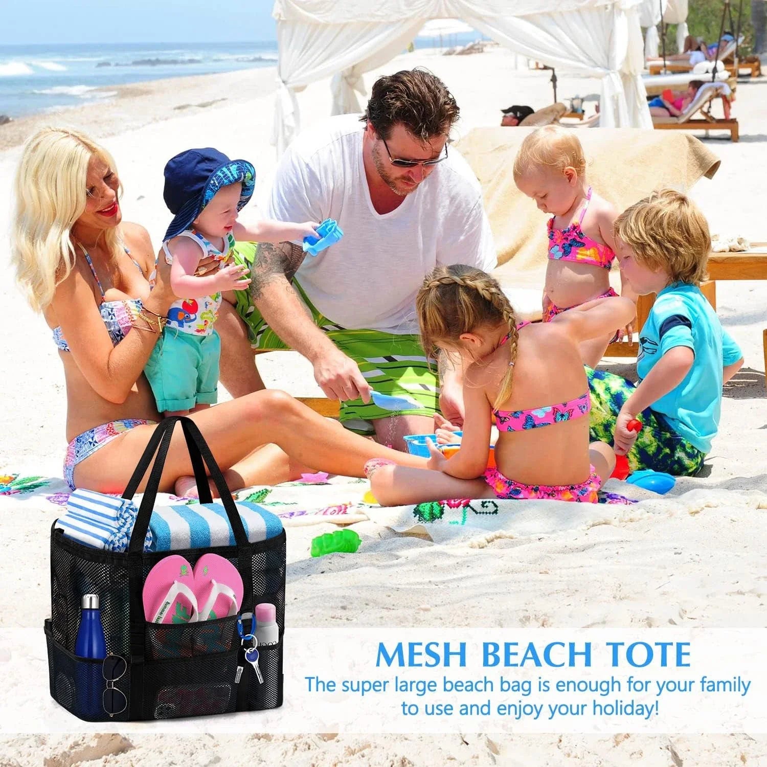 BeachMaster | XXL Strandtasche | Wasserdicht & Sandfrei | Ultraleicht & Organisiert