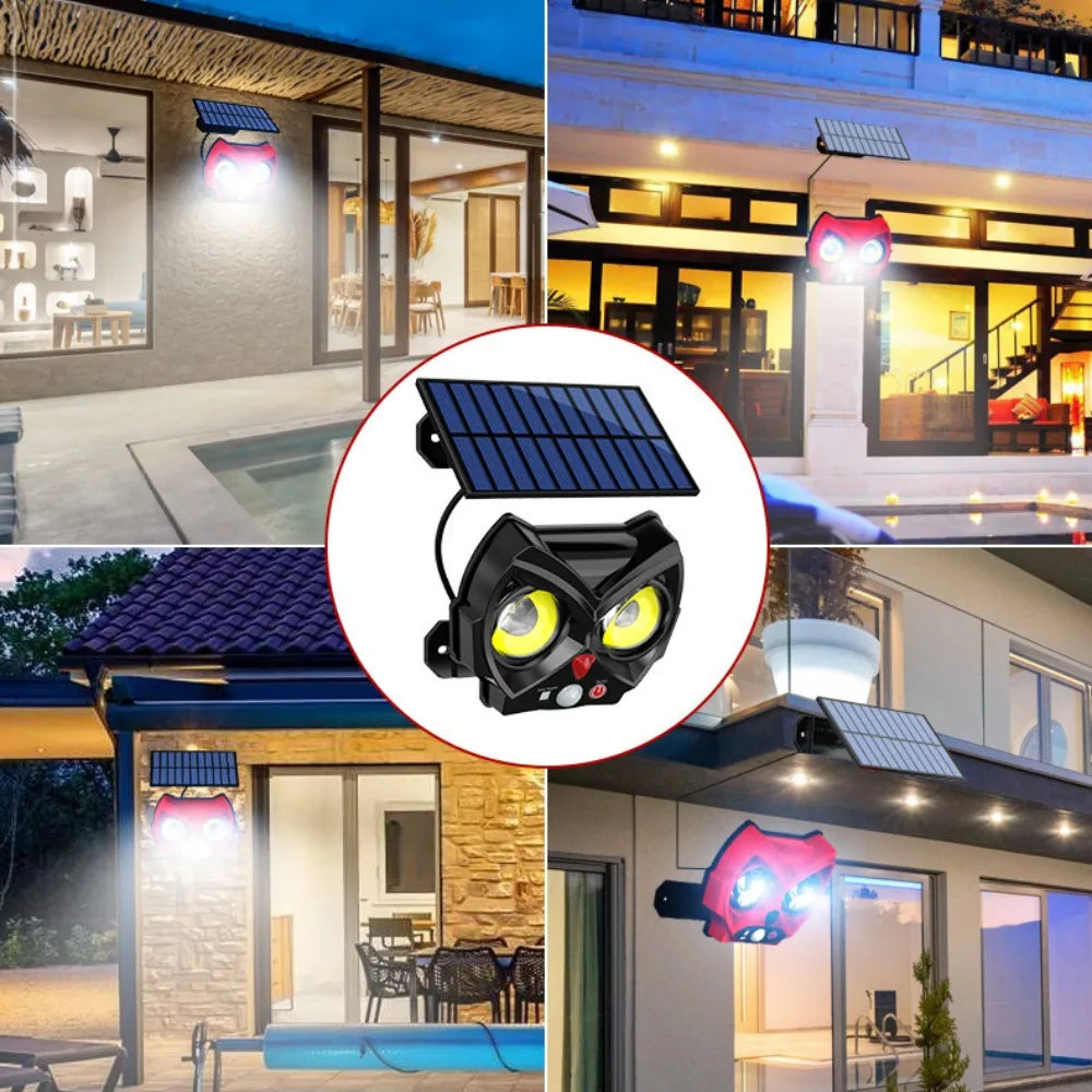 OwlBright Solarleuchte | 3 Lichtmodi | Mit Bewegungssensor | Dekorative Eulenform