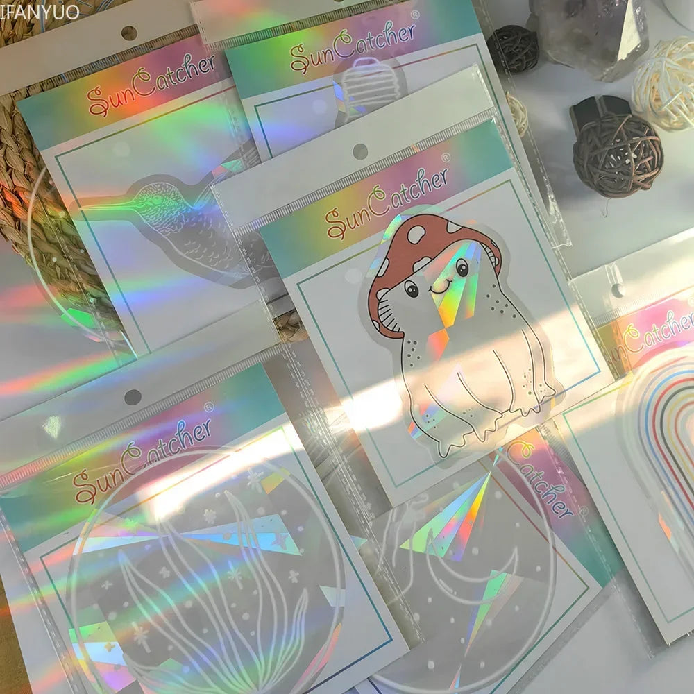 SunGlow Fenstersticker | 3D Regenbogen-Effekt | Selbstklebend & Wiederverwendbar