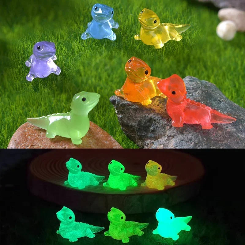 Glowtiny Mini Echsen Set | Leuchtet im Dunkeln | Für Feengärten & Terrarien | Wetterfestes Resin