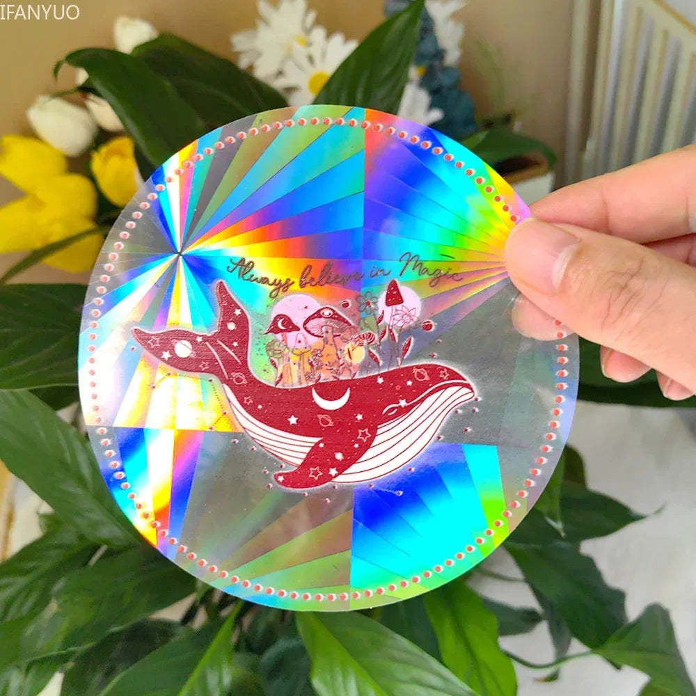 SunGlow Fenstersticker | 3D Regenbogen-Effekt | Selbstklebend & Wiederverwendbar