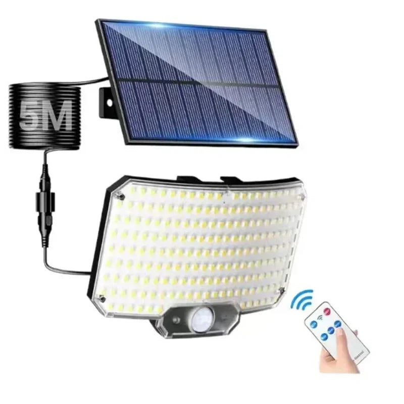 SunLuxe 234 | Solarbetriebene Außenleuchte | Bewegungssensor & Wetterfest | 234 LEDs