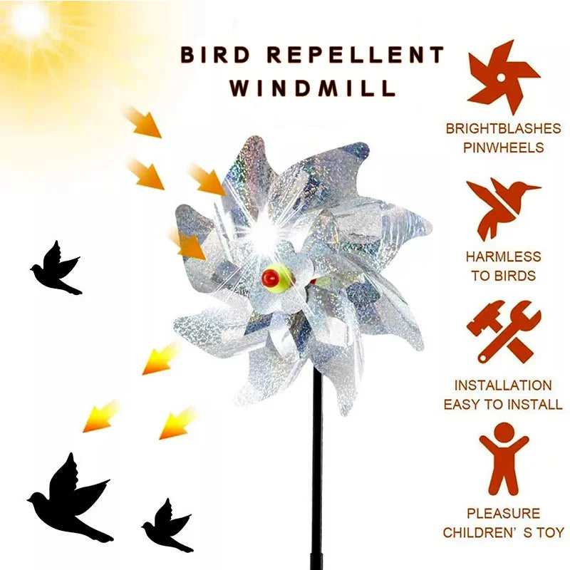 ReflectoSpin Windrad | Anti-Vogel Design | Reflektierend & Wetterfest | Silberoptik